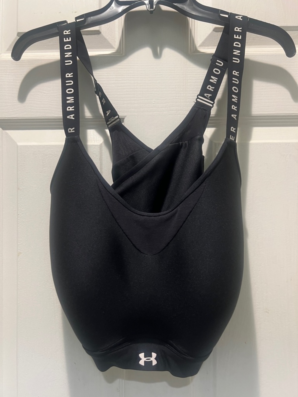 Under Armour Black Logo Strap Padded Sports Bra
